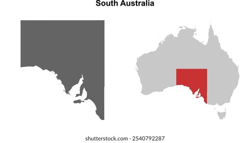 Südaustralien - leere Gliederungskarte