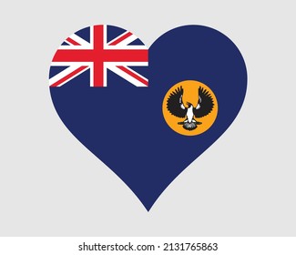 South Australia Heart Flag. SA Australia Love Shape Flag. Australian State Banner Icon Sign Symbol Clipart. EPS Vector Illustration. svg