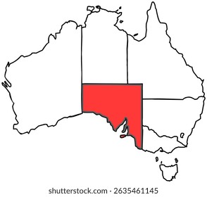 South Australia map, Australia map Highlighting South Australia Country