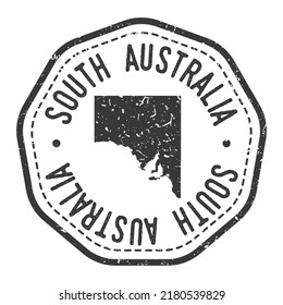 South Australia, Australia Map Stamp Retro Postmark. Silhouette Postal Passport. Seal Round Vector Icon. Badge Vintage Postage Design.