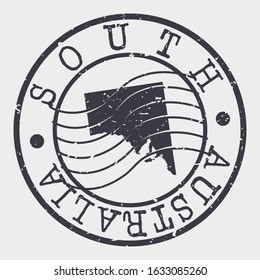 South Australia Stamp Postal. Map Silhouette Seal. Passport Round Design. Vector Icon. Design Retro Travel.