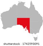 South australia state highlighted on Australia map. Business concepts and backgrounds.