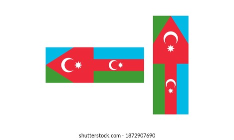 Bandera azerbaiyana del vector del pabellón del sur de Azerbaiyán.