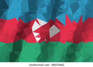 South Azerbaijan low poly flag