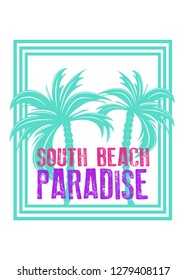 south beach florida paradise holidays poster beach vacations