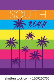 south beach florida paradise palm tree poster apparel