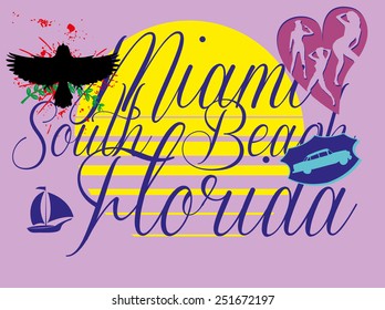 south beach miami florida vector art