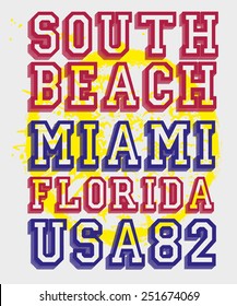 praia do sul miami florida vetor art