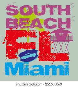 south beach miami florida vector art
