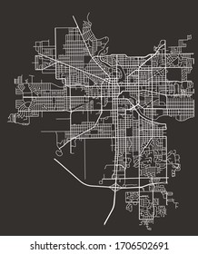 South Bend, Indiana, USA map of roads and streets network