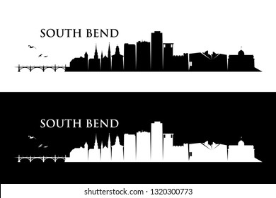 South Bend Skyline - Indiana, United States Of America, USA - Vector Illustration