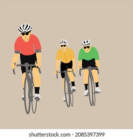 South bogor,indonesia.december 03-2021: a picture of a cyclist passing on a road