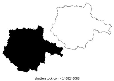 South Bohemian Region (Bohemian lands, Czechia, Regions of the Czech Republic) map vector illustration, scribble sketch South Bohemian map