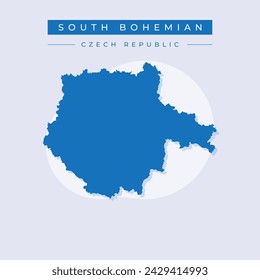 South Bohemian Region (Bohemian lands, Czechia, Regions of the Czech Republic) map vector illustration, scribble sketch South Bohemian map