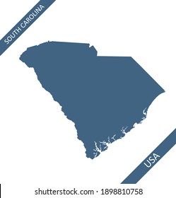 South Carolina blank map outlines