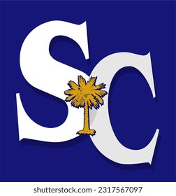 South Carolina with blue background