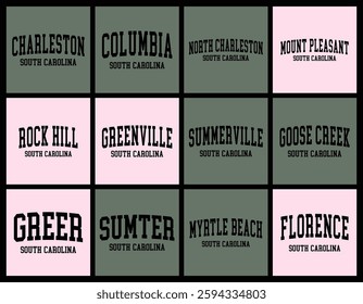 South Carolina Cities by Population t shirt bundle