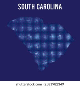 South Carolina digital DOTTED MAP on blue background.eps
