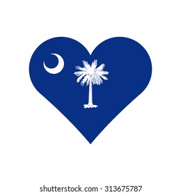 South Carolina flag heart . Love to country and state. Vector illustration EPS8