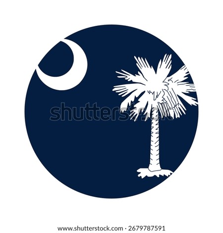 South Carolina flag. South Carolina USA flag vector. South Carolina flag on circle