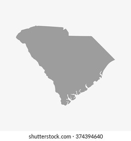 South  Carolina map in gray on a white background