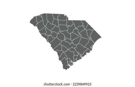 South carolina map isolated on white background.for annual infographics report website layout