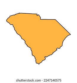 South carolina map shape, united states of america. Flat concept icon symbol vector illustration .