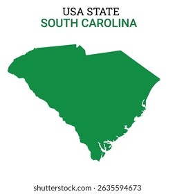 South Carolina map of USA state. South Carolina map vector illustration. South Carolina vector map on white background.