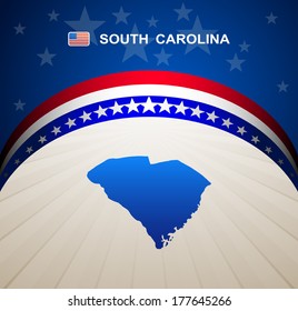 South Carolina map vector background