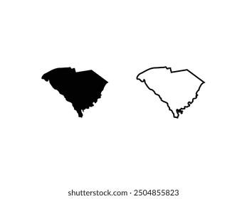 South Carolina maps vector isolated on a transparent background