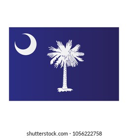 South Carolina national flag on white background texture. Vector illustration state symbol.