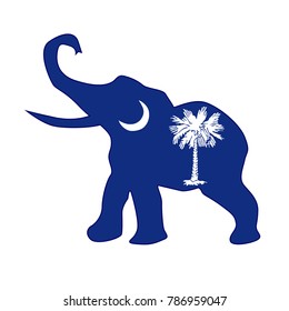 The South Carolina Republican elephant flag over a white background
