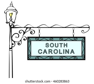 South Carolina retro pointer lamppost. 