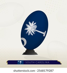 South Carolina Rugby Ball on Rugby Kicking Tees with Modern Design. Illustration perfect for sports, national pride, and rugby-related projects.