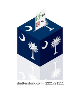 south carolina state ballot box. vector illustration
