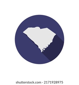 South Carolina state circle map with long shadow