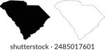 South Carolina state contour outline silhouette map