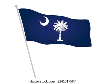 South Carolina state flag. vector illustration