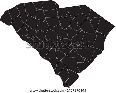 South Carolina State Isolated Map with County Lines