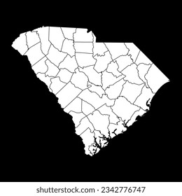 South Carolina state map with counties. Vector illustration.