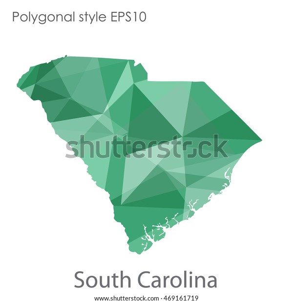 South Carolina State Map Geometric Polygonal Stock Vector (Royalty Free ...