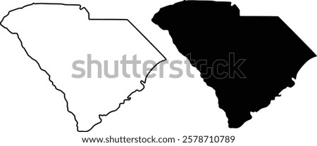 South Carolina state map icon design on white background