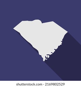 South Carolina state map with long shadow