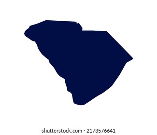 Mapa estatal de Carolina del Sur. Mapa estatal de EE. Símbolo de silueta de Carolina del Sur. Ilustración del vector