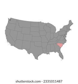 South Carolina state map. Vector illustration.