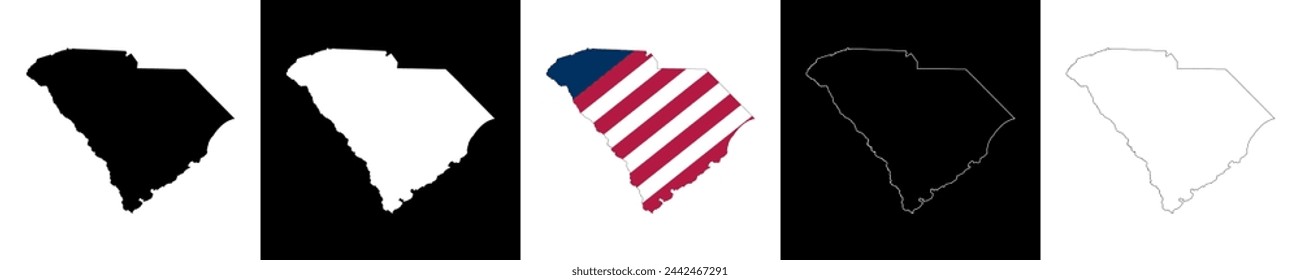 South Carolina State Outline Karte gesetzt