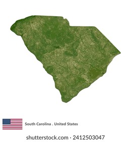 South Carolina, States of America Topographic Map (EPS)