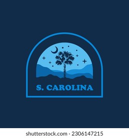 South Carolina sticker vintage logo vector concept, icon, element, and template for company. Travel, explore, adventure logo.
