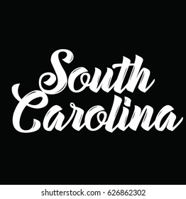south carolina, text design. Vector calligraphy. Typography poster. Usable as background.