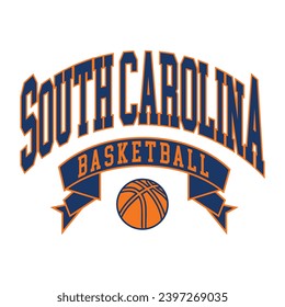 South Carolina typography design vector, usa state shirt design vector. Jersey design vector, T-shirt design for usa 